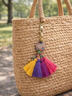 Vibrant Multicolor Tassel Keychain